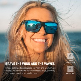 TOREGE Mens Women Sunglasses Polarized Sports UV Protection Wraparound Lightweight Sunglasses for Fishing Golf Driving Baseball NAUTILUS (C2)