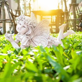 PlentifulHome Garden Fairy Outdoor Statue Decor - Outdoor Patio Lawn Garden Decor and Memorial Gift, Yard Art, Sympathy Gift 5.31’’ Tall