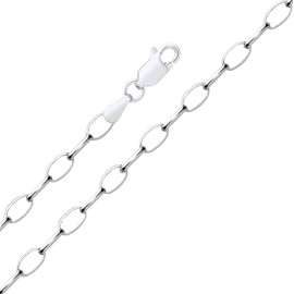 Old English Jewellers Sterling Silver OVAL Belcher Chain Necklace 3.5mm - 16" 18" 20" 22" 24" 26" 30" (22)