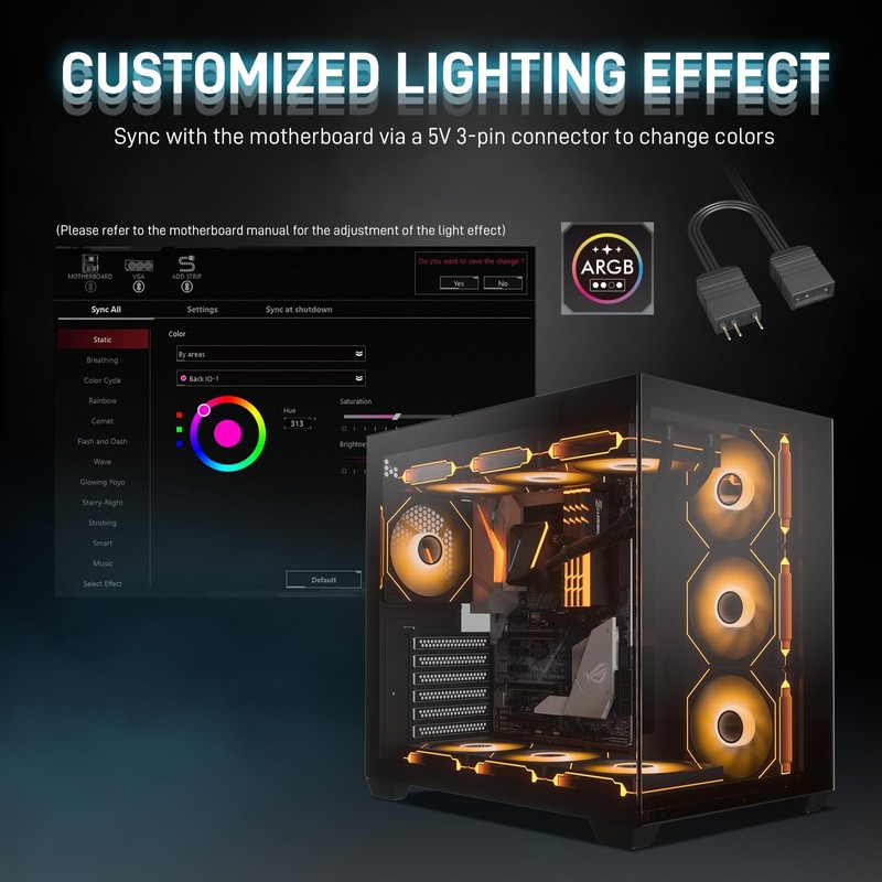 DARKROCK F120-3 in 1 120 mm Infinite Mirror Design Case