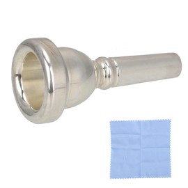 Silver Bass Trombone Mouthpiece Diameter 12.7mm With Boxing Cloth for Beginners and Professional Players