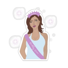 Birthday Queen Kiss-Cut Stickers - size: 2" × 2", surface: Transparent