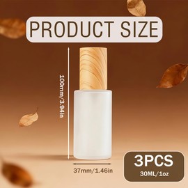 Bamboopack 3 Pcs 30ml 1oz Travel Size Leakproof Pump Bottles Refillable Glass Lotion Dispenser Bottles Cosmetic Toiletries Containers Travel Size Cosmetic Cream Pump Bottles for Flight Holiday