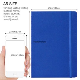 LIONSOUL Hardcover Journal Notebook Lined Journal for Women Man Writing Traveler Leather Journals Work Notebooks 80 Pages, 8.3'' x 5.5'' (Black)