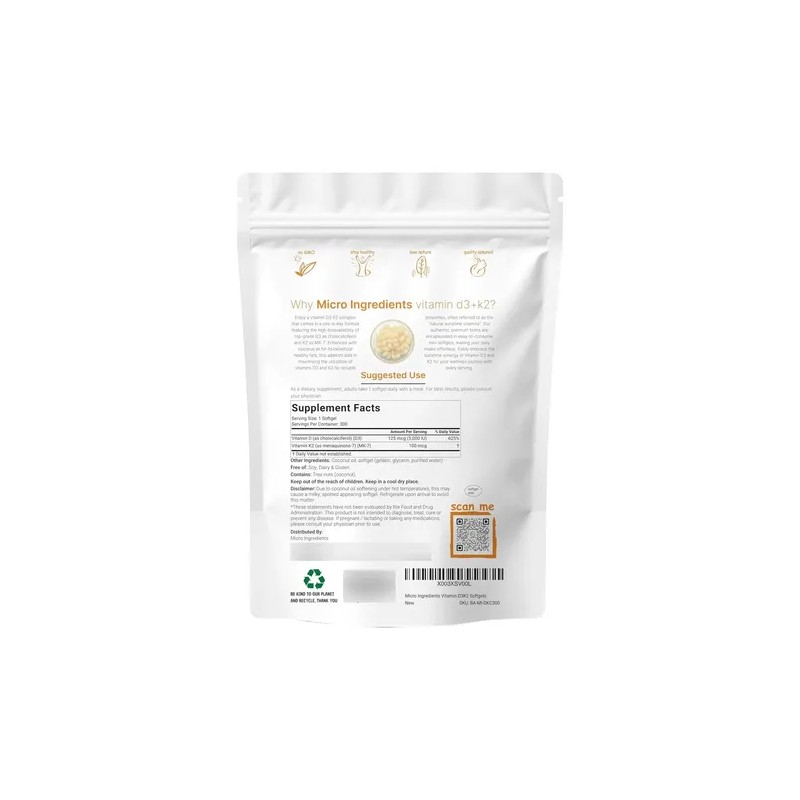 Vitamina 5000iu 100mcg Aceite Coco 300 Softgels