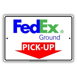 Lilyanaen New Metal Sign Aluminum Sign FedEx Ground Mail with Graphic Pick Up Here Postal Service for Outdoor & Indoor 12" x 8"