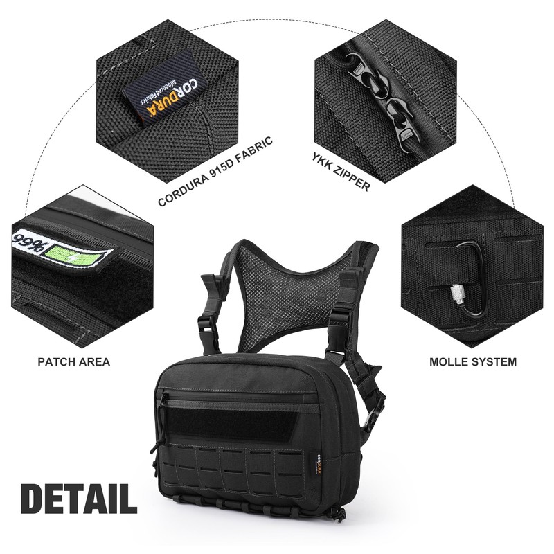 Mardingtop Tactical Chest Bag Molle Vest Pouch Chest Rig for