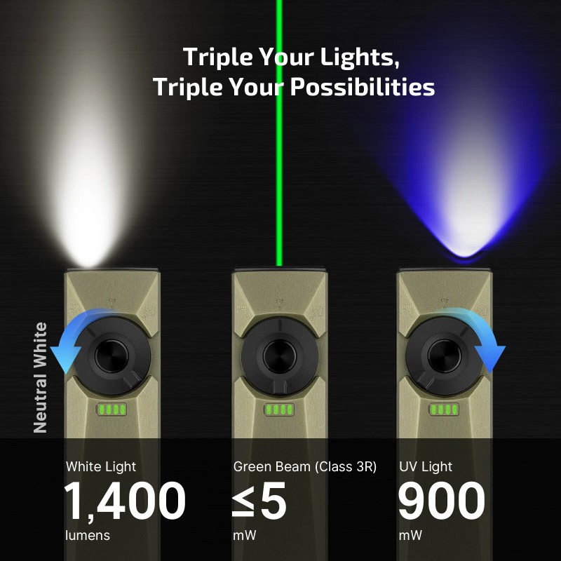 Olight Arkfeld Ultra 1400 Lumen EDC Flashlight with LED Light,