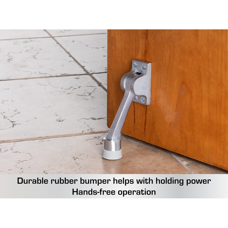 BRINKS Commercial - 4" Kick-Down Door Stop, Satin Chrome Finish