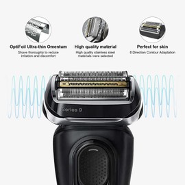 2 Pack 92B Electric Replacement Shaver Head Accessories Compatible with Braun Series 9 Pro and Series 9 Electric Razors,（Black）