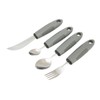 4pcs Adaptive Utensils Knife Fork Spoons Weighted Wide Handles Grey
