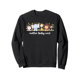 Cute Animals Mother Baby Unit NICU Nurse Squad Postpartum Sweatshirt