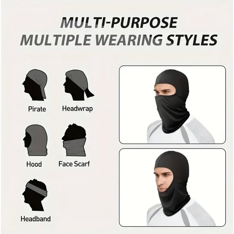 Black Balaclava/Ski Face Mask/Motorcycle Cycling Neck Warmer