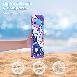 Toalla De Playa Superligera, Toalla De Microfibra Sin Arena, Toalla De Playa Fina Superabsorbente Y De Secado Rápido, 71 X 32 Pulgadas, Regalo Perfecto para Viajes, Camping, Vacaciones