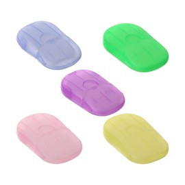 10 Boxes Portable Hand Soap Flakes Flakes Disposable Paper Soap with Storage Box Paper Soap Sheets for Hand Washing Foaming Travel