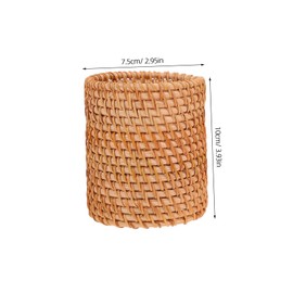 Gatuida 1pc Woven Pen Holder Basket Compact Storage for Desk Organization Sturdy Design for Stationery Sundries for Home Office Use