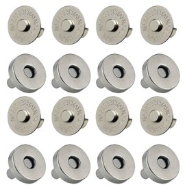20 Set Magnetic Snaps, Purse Magnetic Bag Fastener Clasp Replacement Kit for Sewing, DIY Craft, Purses, Bags, Clothes, Leather (Silver 18MM)