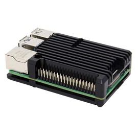 BerryBase Armor Case for Raspberry Pi 4 Aluminium Black Optimum Temperature Compensation Robust and Durable Ideal for Continuous Operation Includes Thermal Pads and Allen Key