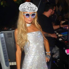 Editbar Pack of 5 Disco Accessories 70s Disco Accessories Costume with Sequins Beret Hat Bling Sunglasses, Adult Disco Outfit Accessories 70s 80s Outfit Women for Carnival, Women's Glitter Accessories