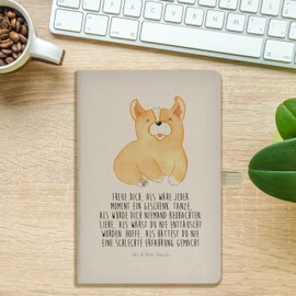 Mr. & Mrs. Panda Notebook Diary DIN A5 Cotton Notebook Corgie with Saying Transparent