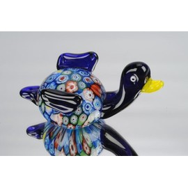 M Design Art Handcraft GlassSapphire Millefiori Duck Sculpture [Kitchen]