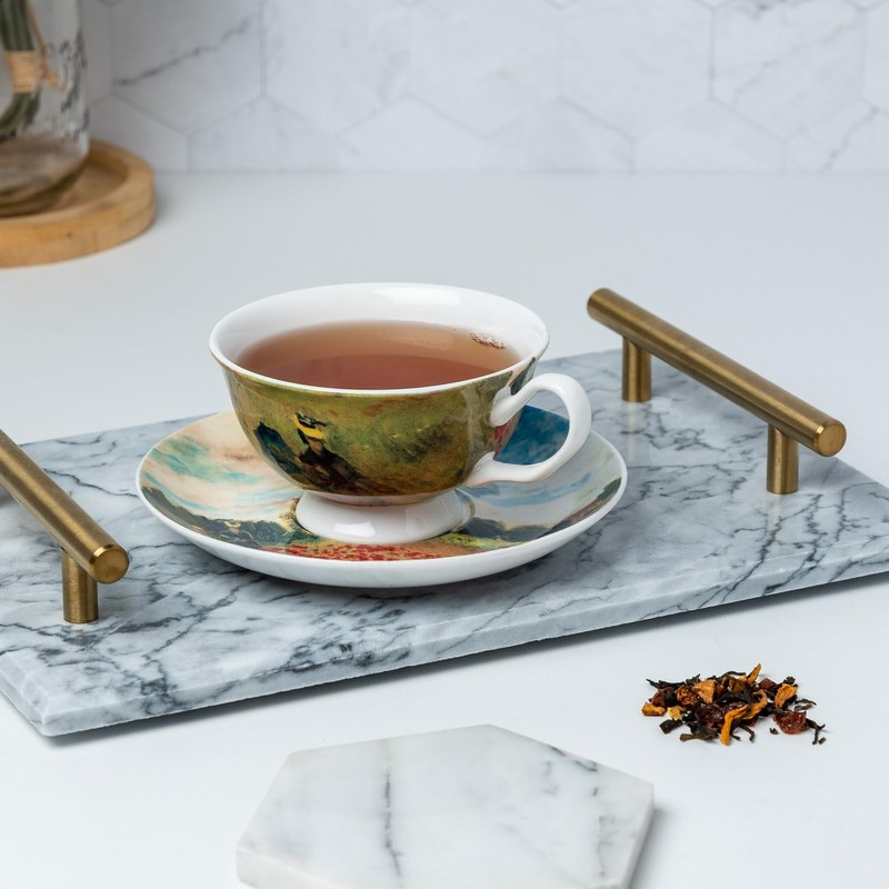 McIntosh MC0196 Claude Monet Poppies Tea Cup & Saucer, Multicolored