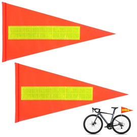 2pcs Bike Safety Flag Replacement Pennant High Visibility Orange Flag with Reflective Strip Tear-resistant Waterproof Bike Safety Flags for Electric Car Outdoor Tent