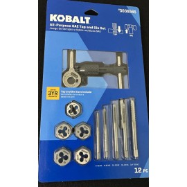 Kobalt #5036565 All-Purpose SAE Tap And Die Set 12 Piece New