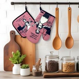 Get Ready to Undo Your Pants,Funny Oven Mitts and Pot Holders,Silicone Non-Slip Oven Mitts,Kitchen Gift for Women,Housewarming Gift Ideas,Cooking Baking BBQ Gifts