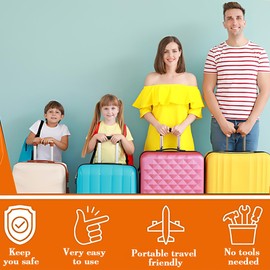 DWFEYOI Portable Door Lock, Stainless Steel Door Chain, Door Lock Chain, Security Chain, Anti-Lock, with Storage Bag, Extra Protect Lock for Family, Travel, Hotel, Rental