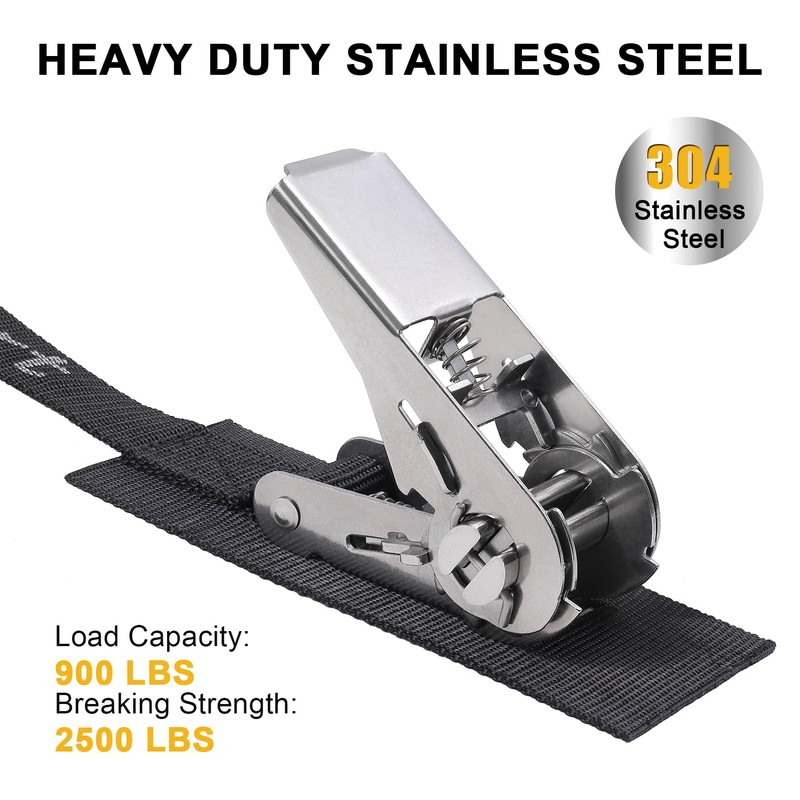 Ayaport Stainless Steel Ratchet Tie Down Straps Endless 20' Heavy