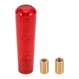HOPESPANNER Cylindrical Crystal 15cm Shift Knob Universal Gear Shifter Knob Acrylic for Automatic and Manual Vehicle with 2 Adapter Red 1 Set