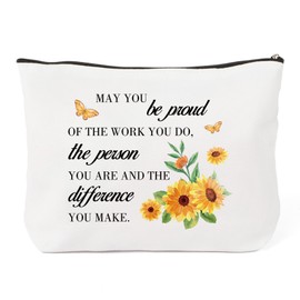 QONCV Cosmetic Bags, Inspirational Motivational Encouragement Gifts for Women Christmas Birthday, Make Up Bag Presents for Nurse Teacher Friends Ideas