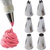 Pack of 6 Professional Icing Nozzles Large for Decorating Cakes,