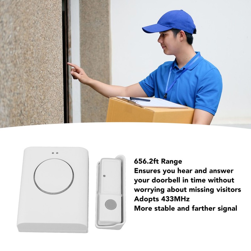 Wireless Doorbell Waterproof with 1 Transmitter 1 Receiver Waterproof One