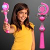 Set of 12 Pink Light Up Princess Wands with Spinning