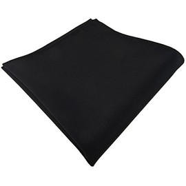 TigerTie Beautiful Woven Pocket Square Black with Very Fine Ribbed Structure - Silk Cloth, black