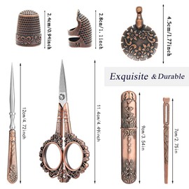 Vintage Embroidery Scissors Kit, Christmas Gift for Sewing Professional, European Antique Sewing Kit, Complete Sewing Tools for Sewing Craft, Needlework