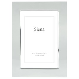 Siena Flat Plain Silver Picture Frame, Tarnish Resistant Finish, Perfect Photo Frame for any End Table, Credenza, Shelf, or Nightstand, Silver 8x10