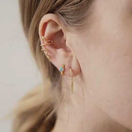 7mm Tiny Huggie Hoop Earrings Turquoise Cz 925 Sterling Silver Hinged Huggy Cartilage Helix Sleeper Earrings Women Men