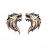 2pcs 3D Wolf Head Metal Emblem Car Motorcycles Side Fender