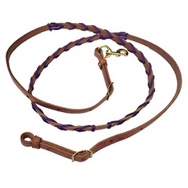 New Purple Paracord Wrapped Leather Barrel/Roping Leather Reins