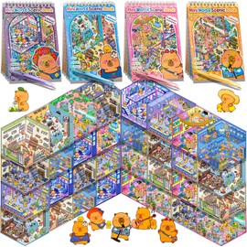 4 Sticker Books, 32 DIY 3D Scene Kits, Fun Creative Gift for Kids Adults