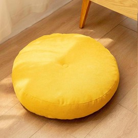Gfobip Meditation Floor Pillow Floor Cushions for Adults Large Round Floor Cushions Round Pillow Yellow Thick Floor Seat Pillows Cushion for Living Room Tatami Yoga,18.5 Inch