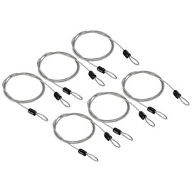 PATIKIL Security Cable 2.5mm x 1m/3.3ft, 6 Pack Coated Luggage Lock Wire Rope with Double Loop, Clear
