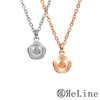 ReLine Genuine Cremation Accessory, Diamond Rose Pendant, Includes Bone Set,