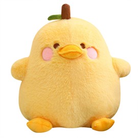shownicer Plush Toy Duck Cuddly Toy Pear Stuffed Toy Kawaii Duck Plush Cushion Toy Throw Pillow Gift for Children Girls 3+ Years (Yellow, 30 cm)