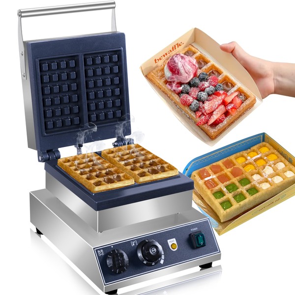 Waffles Maker 2 Slices, Large Square Belgian Waffle Maker,Thick Breakfast