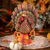 Xintim Thanksgiving Table Decorations Resin Turkey Statue with Pumpkin, Fall