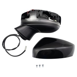 TRQ Left Mirror with Heat Manual Folding with Blind Spot Indicator Drivers Side Compatible with 2017-2023 Mazda CX-5 MA1320200